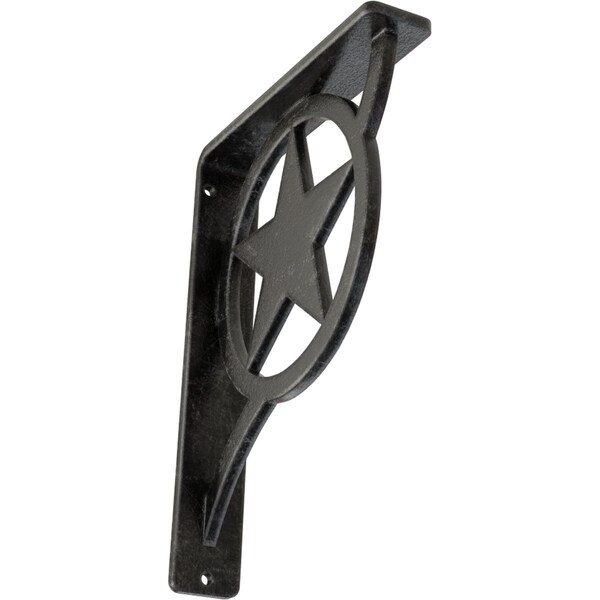 Ekena Millwork Austin Wrought Iron Bracket, (Single center brace), Antiqued Silver 1 1/2"W x 5 1/2"D x 8"H BKTM01X05X08SAUASV - main